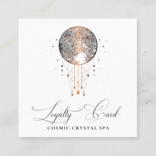 Tarjeta De Fidelización *~* Cosmic Celestial Boho QR recompensa las estrel