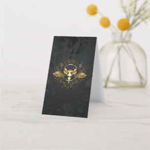 Tarjeta De Fidelización Cráneo de pájaro dorado sobre fondo negro