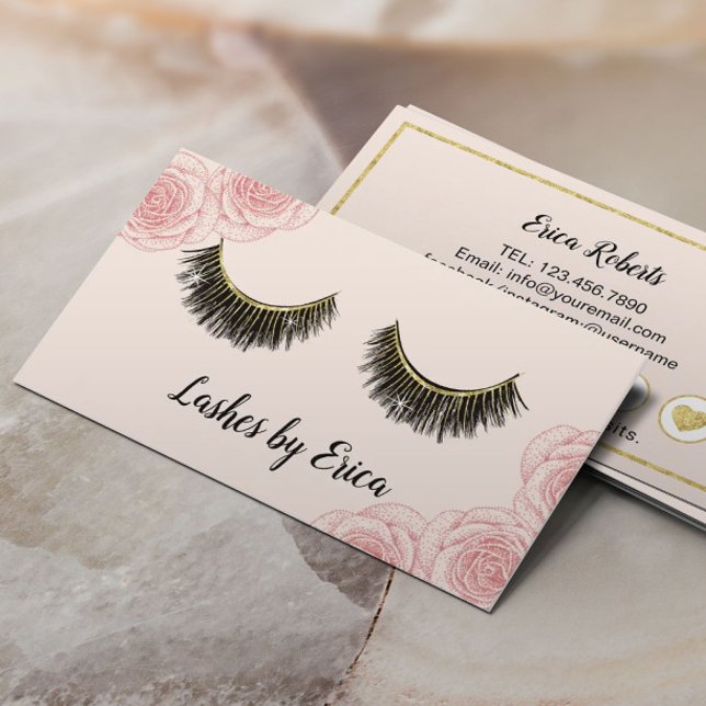 Tarjeta De Fidelización Cristales Artista de maquillaje Lealtad Floral Ros (Subido por el creador)