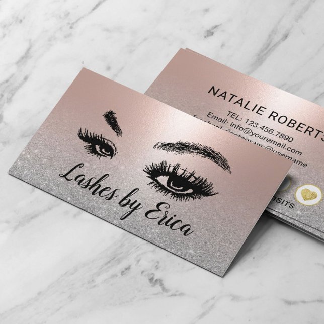 Tarjeta De Fidelización Cristales Artista de maquillaje Rosa Rubor Salón d (Subido por el creador)