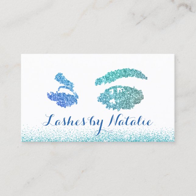 Tarjeta De Fidelización Cristales Artista de maquillaje Verde azulado Saló (Anverso)