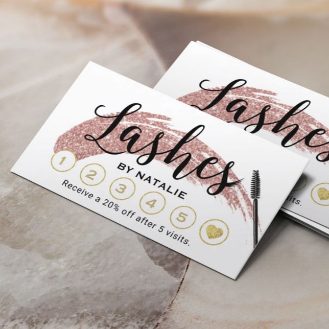 Tarjeta De Fidelización Cristales Artista Rosa Oro Lealtad De Eyelash (Subido por el creador)