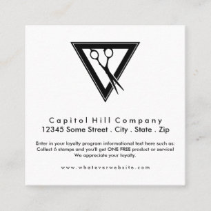 Tarjeta De Fidelización cuadrado de tijeras de pelo de fidelidad