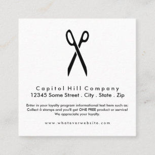 Tarjeta De Fidelización cuadrado de tijeras de pelo de fidelidad