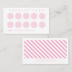 Tarjeta De Fidelización Cuidada estética de algodón Candy rayas rosas reco