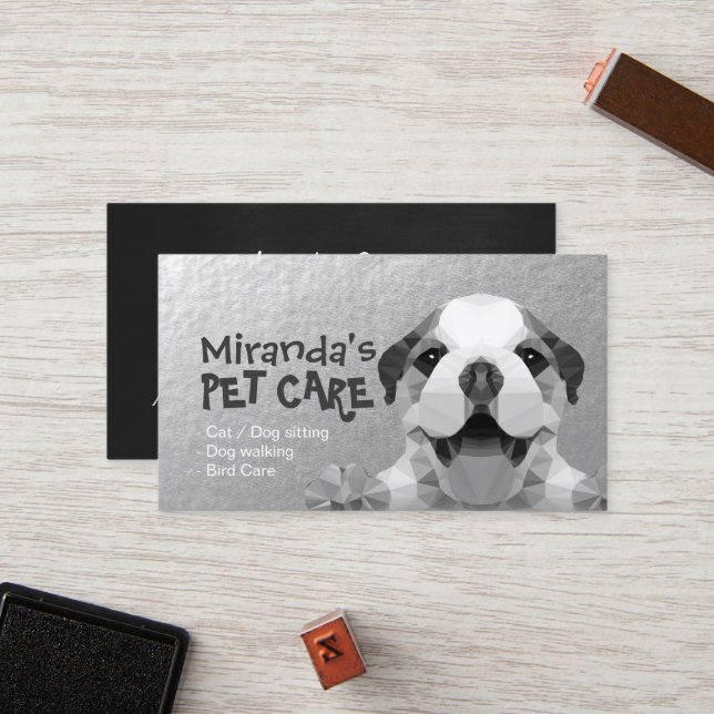 Tarjeta De Fidelización Cuidado de mascotas con baño y creciente puntería  (Anverso/Reverso In Situ)