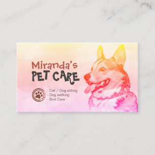Tarjeta De Fidelización Cuidado de mascotas con baño y creciente puntería 