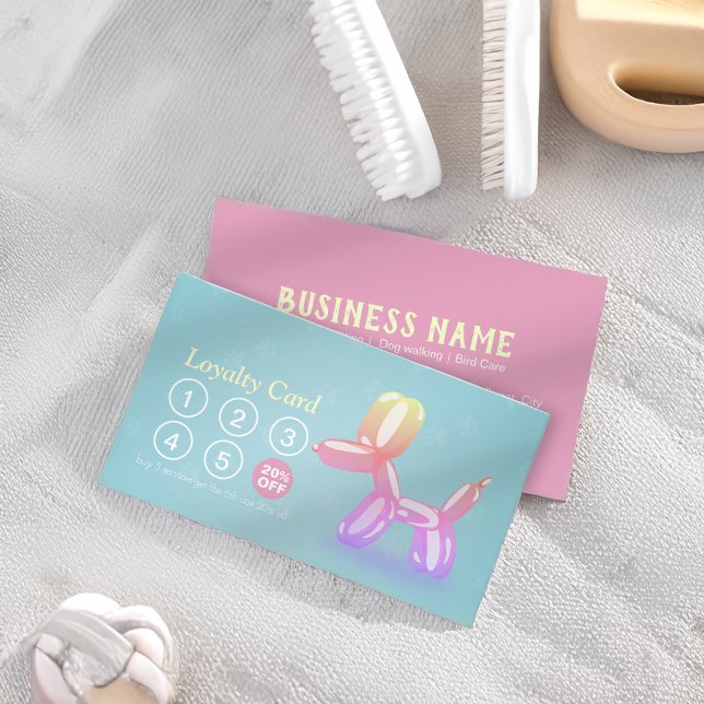 Tarjeta De Fidelización Cuidado de mascotas con baño y creciente puntería  (Subido por el creador)