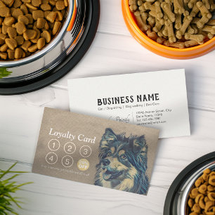 Tarjeta De Fidelización Cuidado de mascotas con baño y creciente puntería 