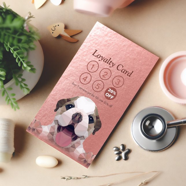 Tarjeta De Fidelización Cuidado de mascotas con baño y creciente puntería  (Subido por el creador)