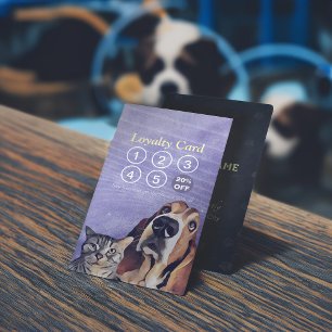 Tarjeta De Fidelización Cuidado de mascotas con baño y creciente puntería