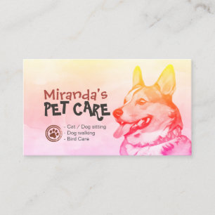 Tarjeta De Fidelización Cuidado de mascotas con baño y creciente puntería 