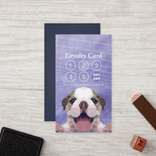 Tarjeta De Fidelización Cuidado de mascotas con baño y creciente puntería