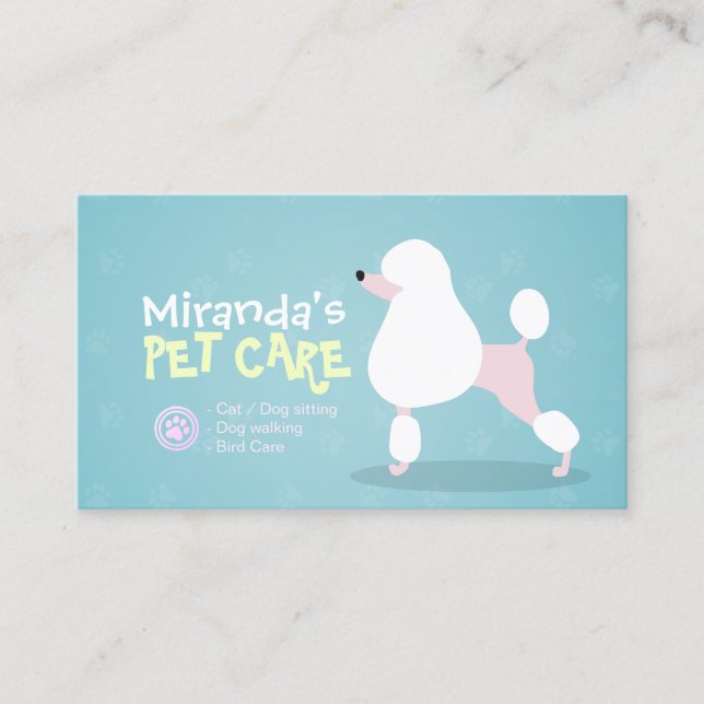 Tarjeta De Fidelización Cuidado de mascotas con baño y creciente puntería  (Anverso)