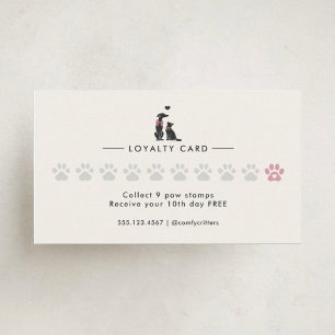 Tarjeta De Fidelización Cuidador de Mascotas Clásico Elegante