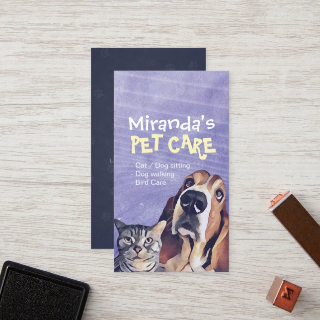 Tarjeta De Fidelización Cuidados de mascotas para perros gatos (Anverso/Reverso In Situ)