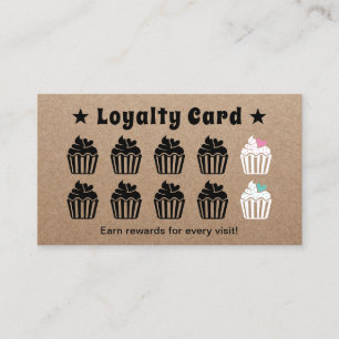 Tarjeta De Fidelización Cupcakes Pastry Bakery Kraft Loyalty Rewards