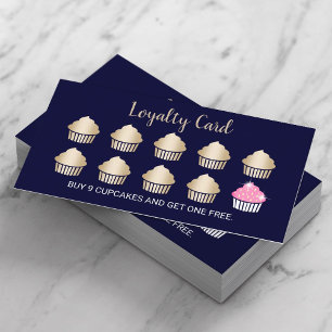 Tarjeta De Fidelización Cupcakes Pastry Marina Lealtad Azul