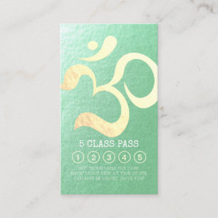 Tarjeta De Fidelización Curso de Meditación de Yoga Studio 5 Clase OM