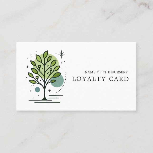 Tarjeta De Fidelización Custom Greenleaf Nursery Branding Loyalty Card (Anverso)