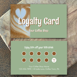 Tarjeta De Fidelización Custom Modern Eucalyptus Coffee Cafe Customer