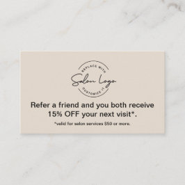 Tarjeta De Fidelización Custom Salon Referral Discount Card Refer a Friend