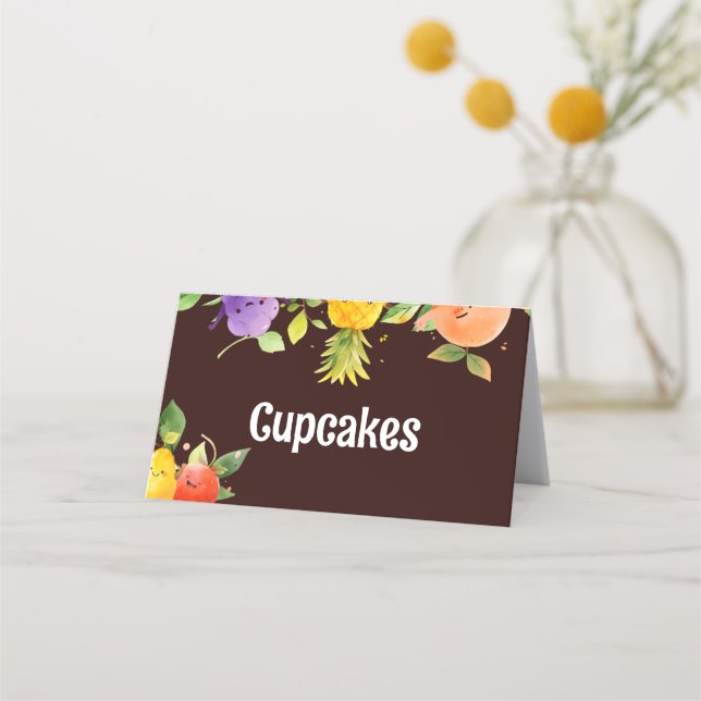 Tarjeta De Fidelización Cute Fruit Birday Food Tent Card (Anverso)