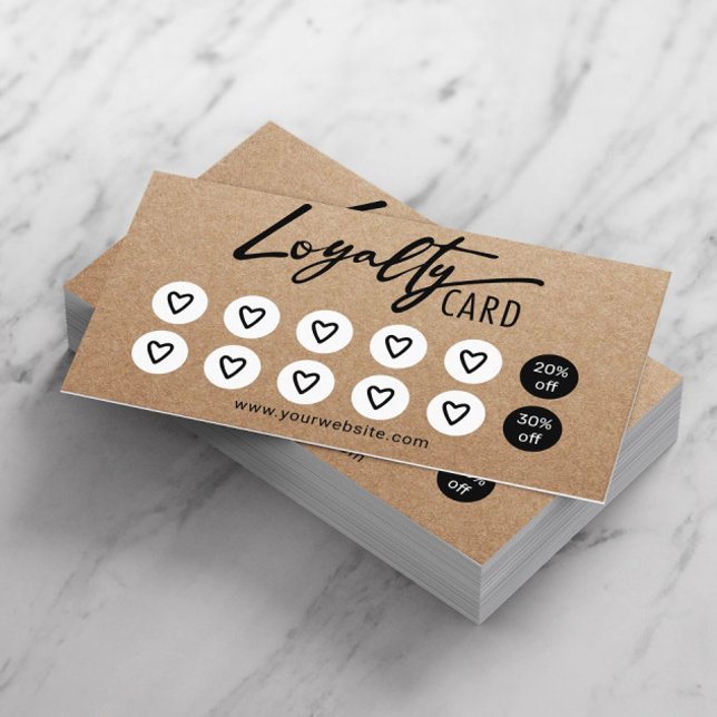 Tarjeta De Fidelización Cute Hearts Salón De Belleza Spa Lealtad Rústica K (Subido por el creador)