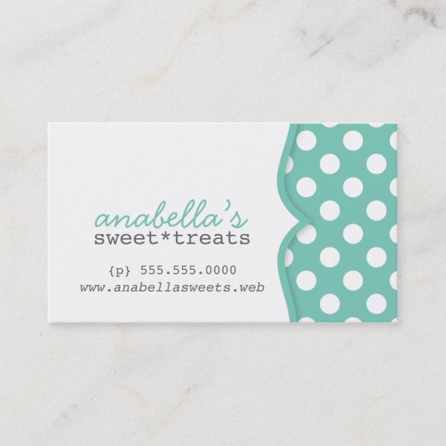 Tarjeta De Fidelización Cute Polka Dots Customer Loyalty Business Card (Anverso)