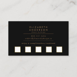 Tarjeta De Fidelización Dark Black Gold Rose Bouquet