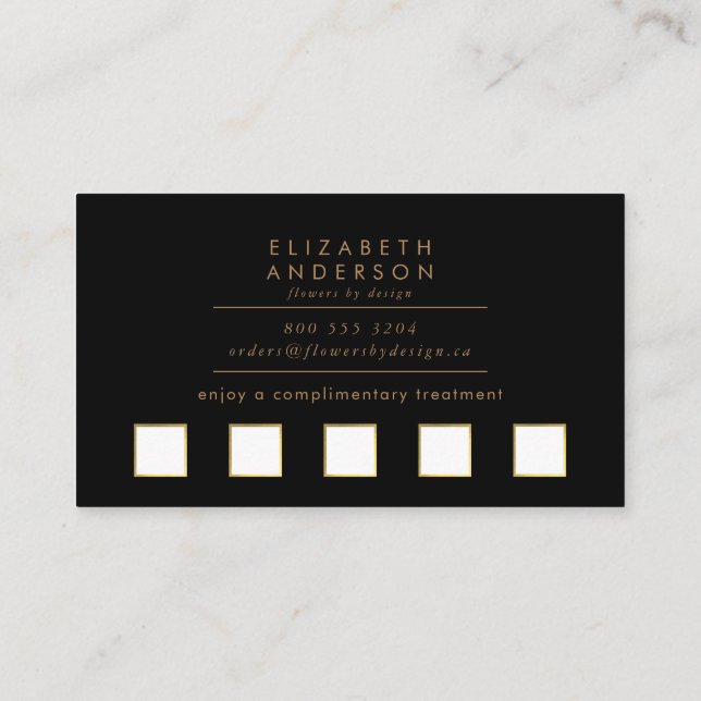 Tarjeta De Fidelización Dark Black Gold Rose Bouquet (Reverso)