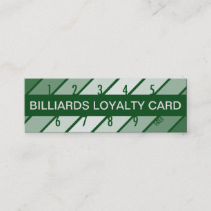tarjeta de fidelización de billares (retrógrado)