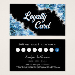 Tarjeta de fidelización de cristales azules