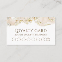 tarjeta de fidelización de diseño beige marbling
