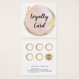 tarjeta de fidelización de diseño de círculo rosa
