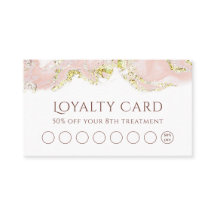 tarjeta de fidelización de diseño de mármol rosa