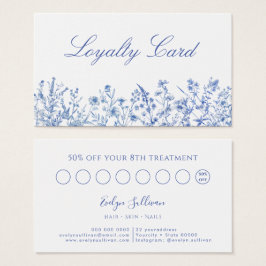 Tarjeta de fidelización de flores silvestres azule