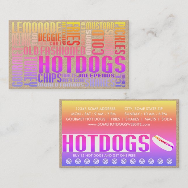 tarjeta de fidelización de hot dogs (web de palabr (Anverso / Reverso)