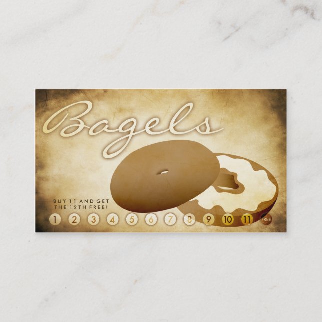 tarjeta de fidelización de la tienda de bagel (Anverso)