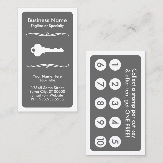 tarjeta de fidelización de mod KEY (Anverso / Reverso)