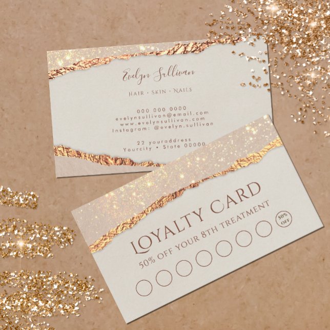 Tarjeta de fidelización de papel rasgado Shimmer (Subido por el creador)