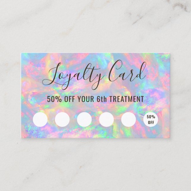 tarjeta de fidelización de textura opal pastel (Anverso)