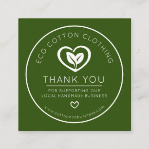 Tarjeta De Fidelización Deja el logotipo de estilo ecológico del corazón