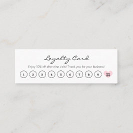 Tarjeta De Fidelización Descuento simple del cliente en blanco y negro con