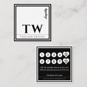 Tarjeta De Fidelización Diseñador de moda negro