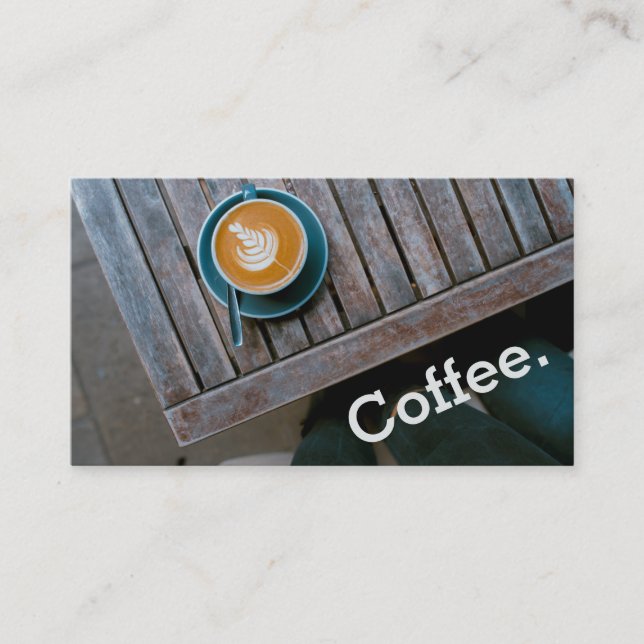 Tarjeta De Fidelización Diseño Coffee Square Table Café sencillo de fideli (Anverso)