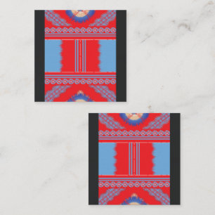 Tarjeta De Fidelización diseño de un patrón rojo y azul