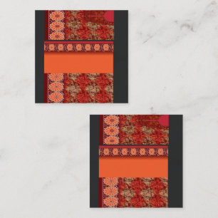 Tarjeta De Fidelización diseño de un patrón rojo y dorado