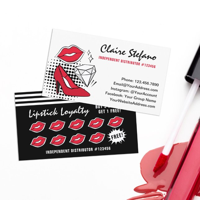 Tarjeta De Fidelización Distribuidor de lápiz labial moderno sello de leal (Subido por el creador)