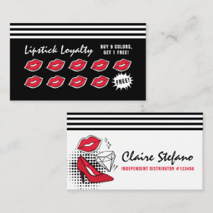 Tarjeta De Fidelización Distribuidor de lápiz labial moderno sello de leal